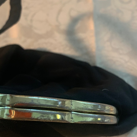 Vintage Harry Levine (HL) Small Fabric Black Clutch with Center Handle - Picture 12 of 16